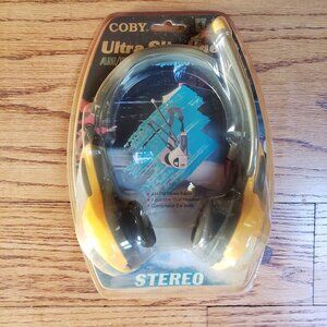 COBY CX-24 Ultra Slimline AM/FM stereo headphone Radio Vintage Retro NEW SEALED